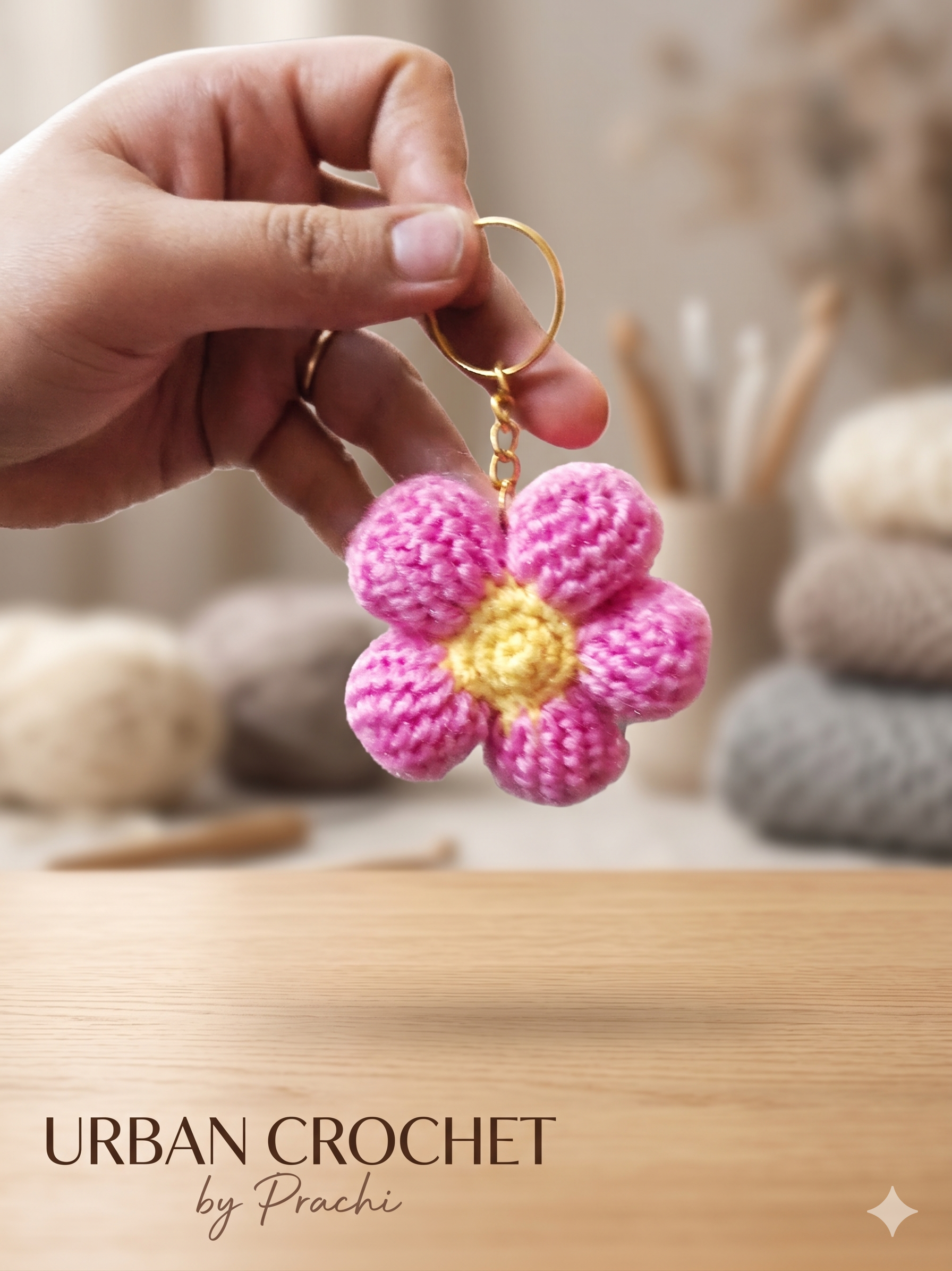 Blossom Bloom Flower Keychain — Handmade Crochet Keychain…